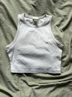 H&M Ribbed White Tank Top